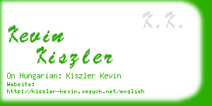 kevin kiszler business card